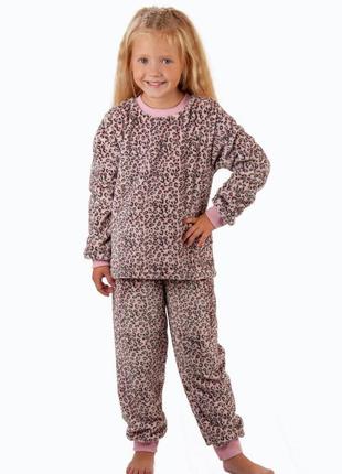 11 кольорів 🌈 тепла махрова піжама для дівчинки, домашній комплект велсофт единорожка, леопардова піжама з махри6 фото