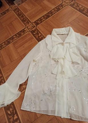Белая школьная блуза1 фото