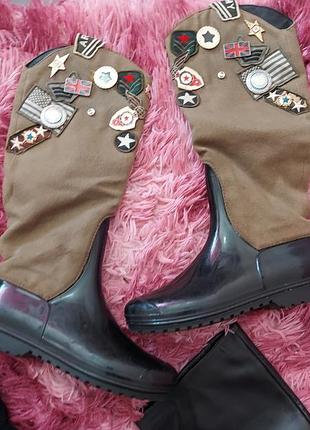 Сапоги резиновые милитари