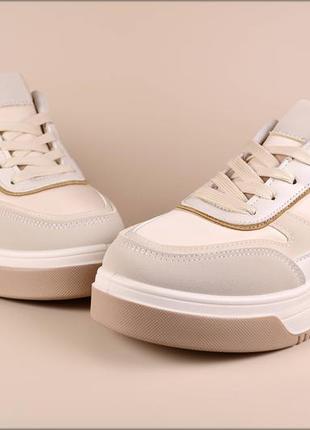 Женские кроссовки high top beige3 фото