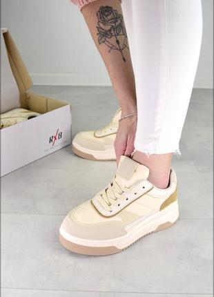 Женские кроссовки high top beige10 фото