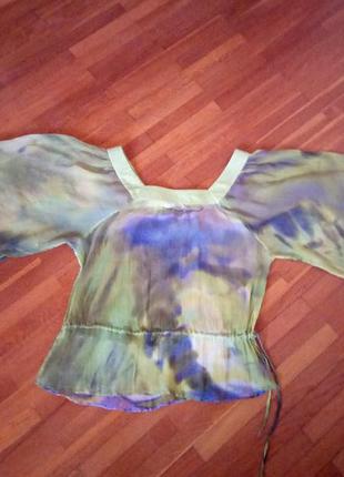 Легка невагома шовкова блузочка для літньої спеки l-40р.