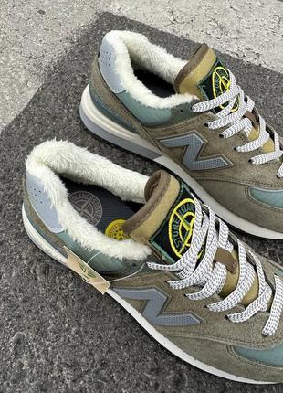 Кроссовки утепленные унисекс new balance 574 stone island