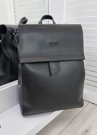 Женский стильный, качественный рюкзак-сумка для девушек из эко кожи черный2 фото