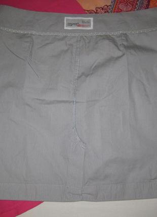 Хлопок100% юбка серая короткая котоновая 10uk esprit км1793 с двумя удобными карманами по бокам3 фото