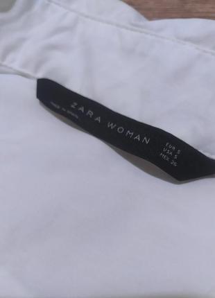 Белая женская рубашка zara,асеметрическая удлиненная рубашка-платье2 фото