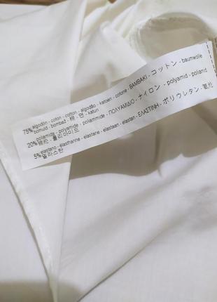 Белая женская рубашка zara,асеметрическая удлиненная рубашка-платье5 фото