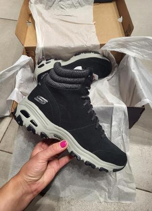 Черевики зимові жіночі skechers d'litess 49727blk