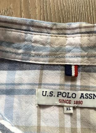 Мужская классическая рубашка с длинным рукавом в клетку u.s. polo assn.6 фото