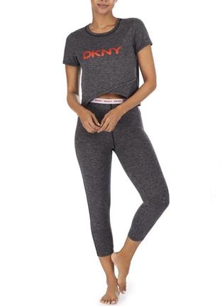 Dkny спортивный комплект костюм лосины топ леггинсы футболка пижама3 фото