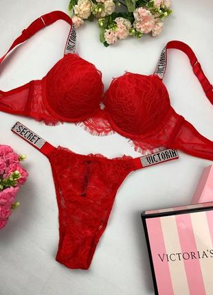 Комплект белья victoria’s secret со стразами кружево