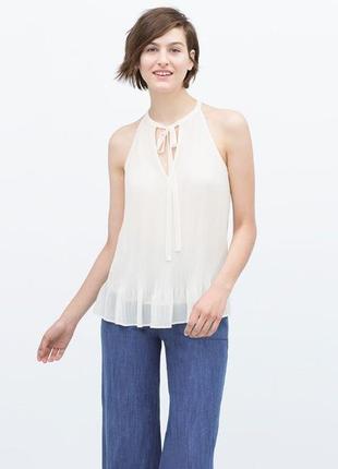 Жіноча блуза zara/топ/молочна/футболка/женская блуза