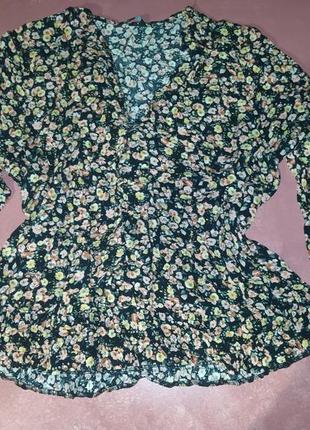 Блузка, рубашка,хорошая отличная блуза в цветок, вискоза 💯1 фото