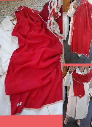 Шикарный большой красный шарф/палантин, armin frend1 фото