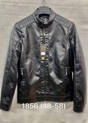 Куртка чоловіча fudiao з екошкіри 48-58 арт.1603, колір чорний, міжнародний розмір l, розмір чоловічого одягу