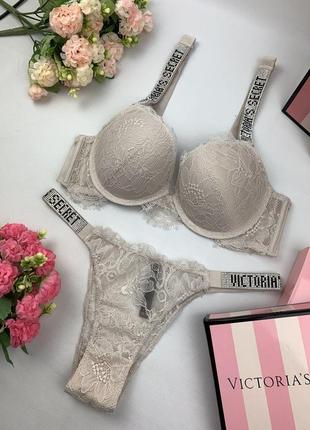 Комплект білизни victoria's secret зі стразами мереживо