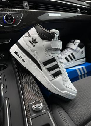 Чоловічі кросівки adidas forum high 84 black white3 фото