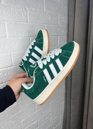 Женские кроссовки adidas campus green white7 фото