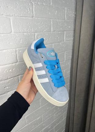 Женские кроссовки adidas campus blue white4 фото