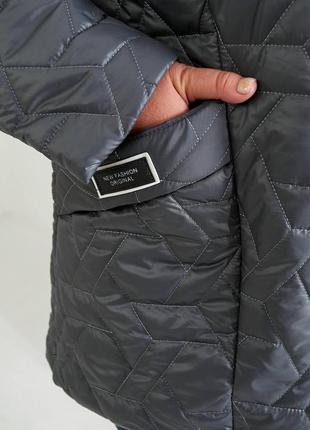 Стильная стеганная демисезонная женская куртка большого размера, батал4 фото