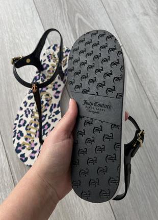 Пляжні сандалі juicy couture 39 вʼєтнаки-сандалі з леопардовим принтом брендові сандалі-в’єтнамки2 фото