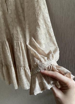 Сукня плаття міні бежева біла з рукавами h&m6 фото