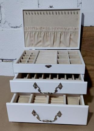 Сундук для украшений | "classic white" | tm wooden organizer2 фото