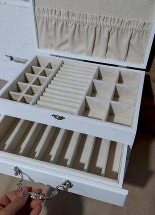 Скриня для прикрас | "classic white" | tm wooden organizer3 фото