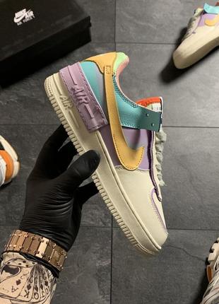 Кроссовки nike air force 1 shadow beige violet .1 фото