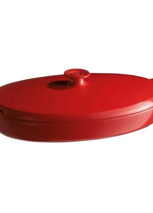 Форма для запікання риби з кришкою emile henry ovenware, 41х24 см, червоний