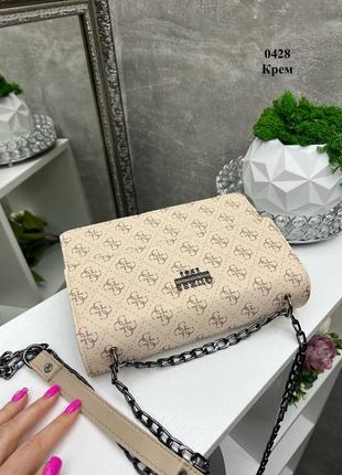 Женская качественная сумка, стильный клатч из эко кожи крем4 фото