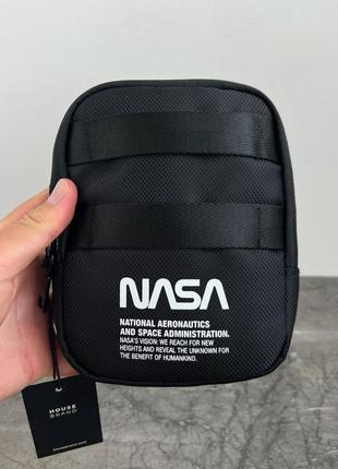 Сумка месенджер чоловіча nasa від house brand барсетка чорна нова