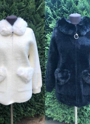 Пальто альпака турция 🇹🇷 с отделкой мех