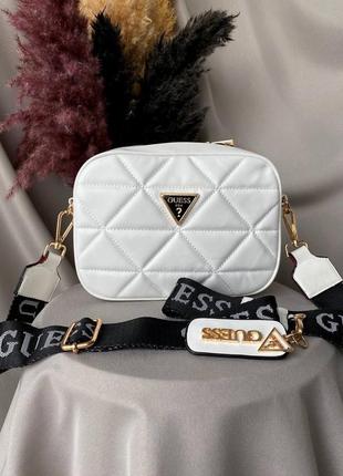 Сумка в стиле guess / guess puff white / повседневная сумочка4 фото