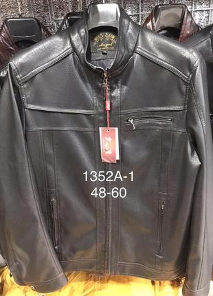 Куртка чоловіча angel екошкіра 48-60 арт.1601, колір чорний, міжнародний розмір l, розмір чоловічого одягу (ru)