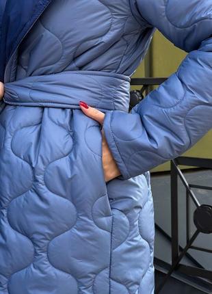 Женская двухсторонняя зимняя куртка зима удлиненная стильная тренд сезона черная серая на запах пальто пуховик одеяло одеяло8 фото