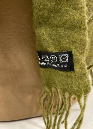 Шарф шерстяной, зеленый, 100% wool3 фото