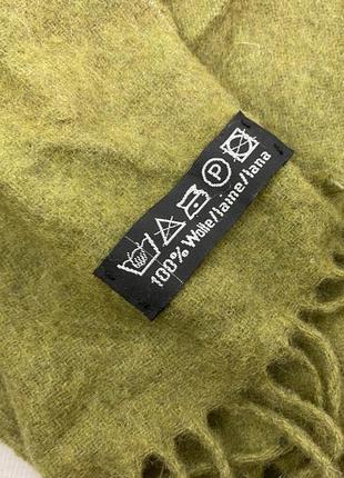 Шарф шерстяной, зеленый, 100% wool7 фото