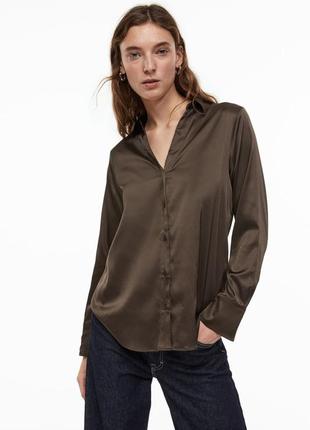 Блуза сатинова вільного крою "h&m"1 фото