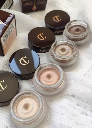 Кремові сяючі світлі рожеві шоколадні тіні для повік очей charlotte tilbury eyes to mesmerise cream eyeshadow champagne rose gold chocolate bronze1 фото