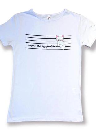 Женская молодежная стильная хлопковая футболка в ассортименте5 фото