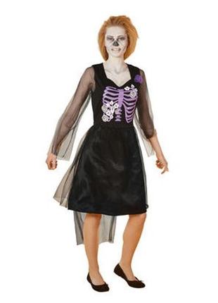 Сукня halloween s. m. l. скелет скелетик плаття карнавальний костюм хеллоуїн хелоуїн хеллоуін хелоуін хелловін хеловін хеллоувін
