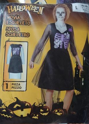 Сукня halloween s. m. l. скелет скелетик відьма жіноча плаття карнавальний костюм хеллоуїн хелоуїн хеллоуін хелловін хеловін хеллоувін george hm zara7 фото