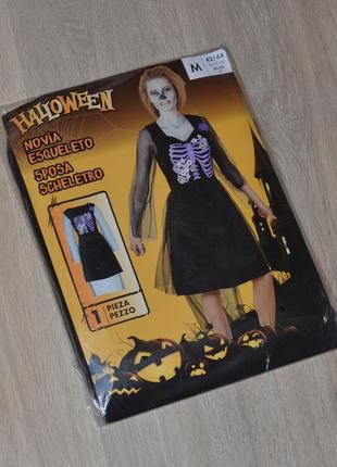 Сукня halloween s. m. l. скелет скелетик відьма жіноча плаття карнавальний костюм хеллоуїн хелоуїн хеллоуін хелловін хеловін хеллоувін george hm zara3 фото