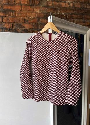 Zara women’s full printed geometric long sleve shirt top blouse жіноча кофта, топ, блуза