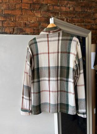 Zara men’s textured plaid long sleeve overshirt сорочка5 фото