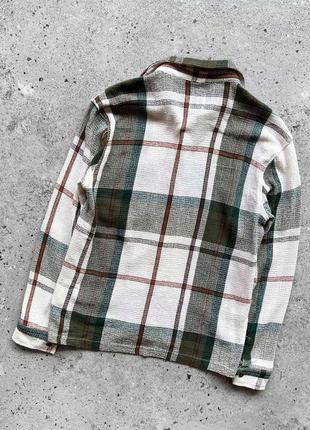 Zara men’s textured plaid long sleeve overshirt сорочка8 фото