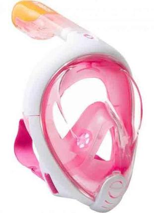 Маска на лице для снорклинга, підводного плавання tribord freebreath. vi-902 колір рожевий