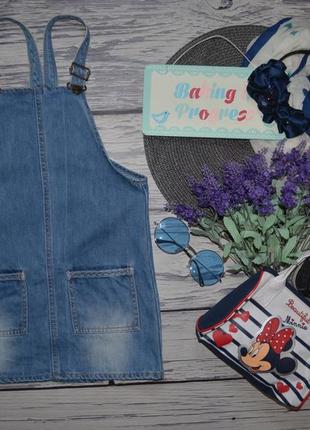 8 лет 128 см фирменный обалденный джинсовый сарафан девочке