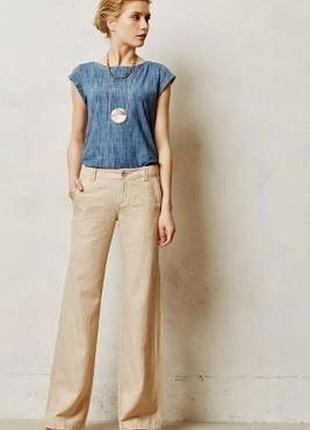 Бежевые широкие брюки джинсы палаццо р 44-46 di mare